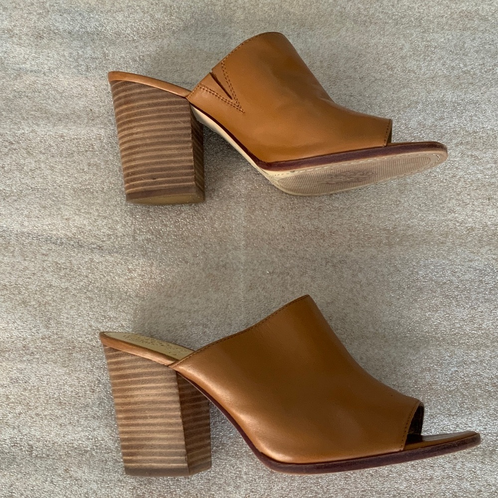Vince Camuto Tan Leather Mules
